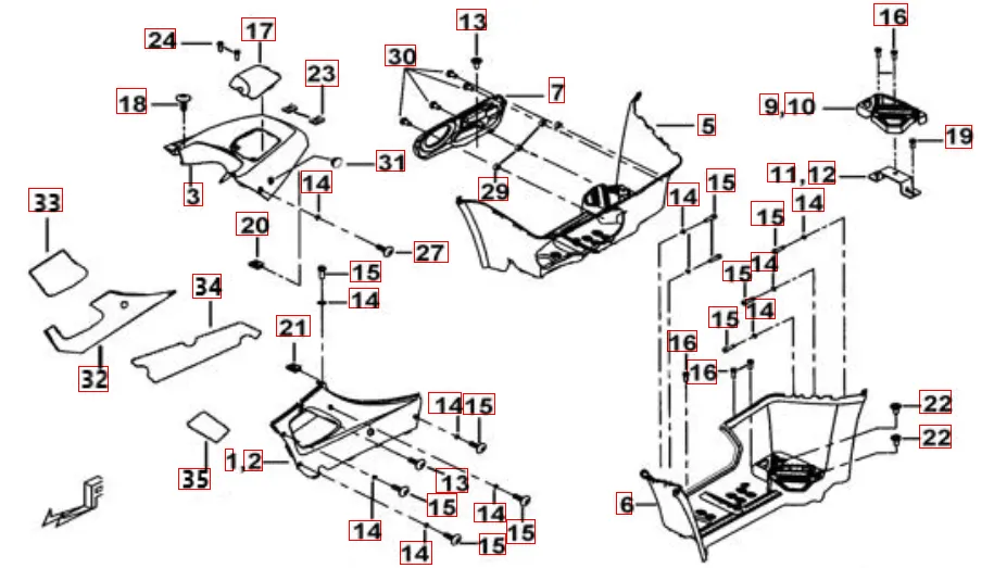 Fusstütze-Tankabdeckung Fusstütze-Tankabdeckung