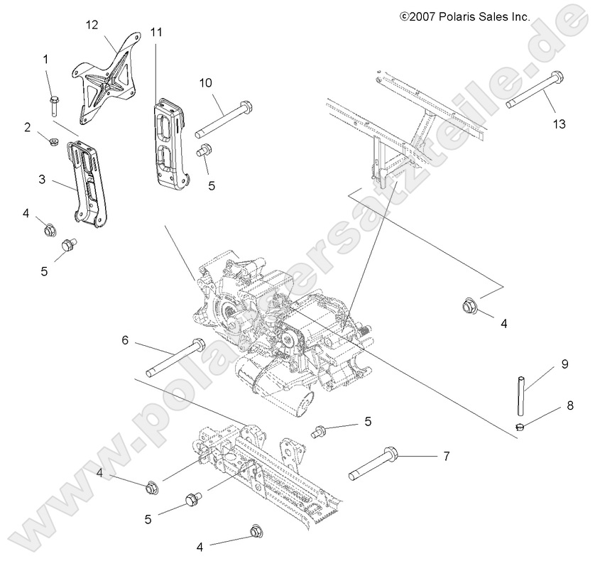 DRIVE TRAIN, MAIN GEARCASE MOUNTING DRIVE TRAIN, MAIN GEARCASE MOUNTING
