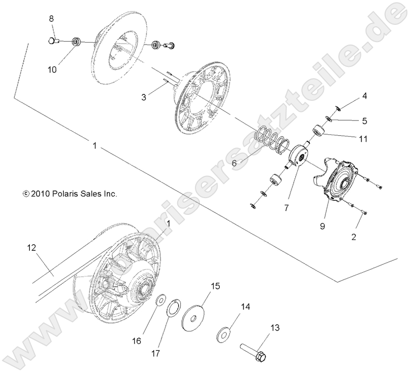 DRIVE TRAIN, SECONDARY CLUTCH DRIVE TRAIN, SECONDARY CLUTCH