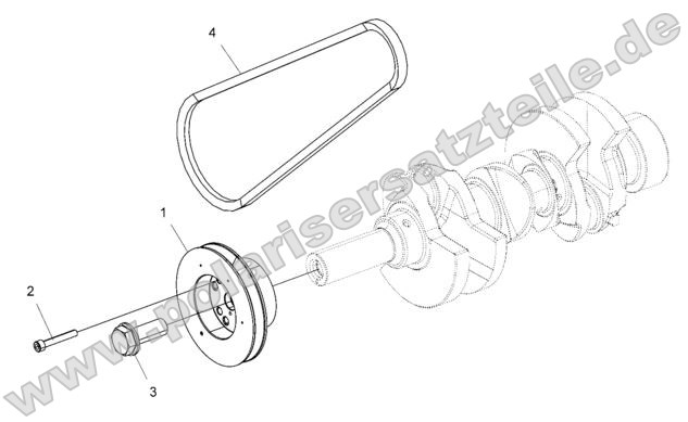 Engine, Drive Pulley and Drive Belt