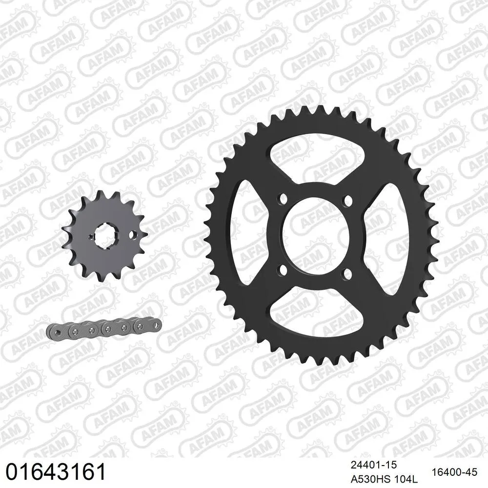 AFAM Kettensatz Stahl 530 HS 15x45 - Kawasaki Z 400 1977-79 - 01643161