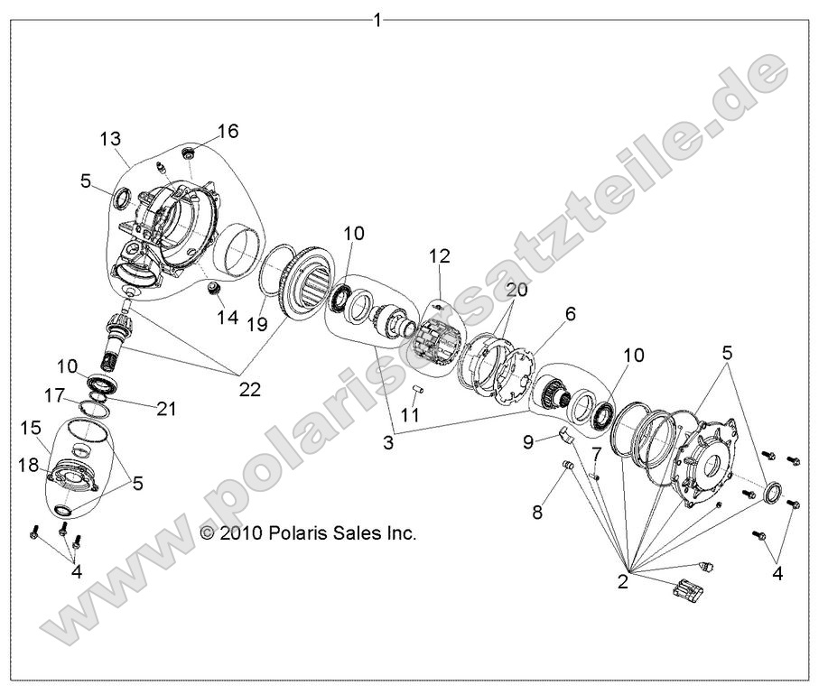 Drive Train, Front Gearcase Internals (built 9/27/10 and before)