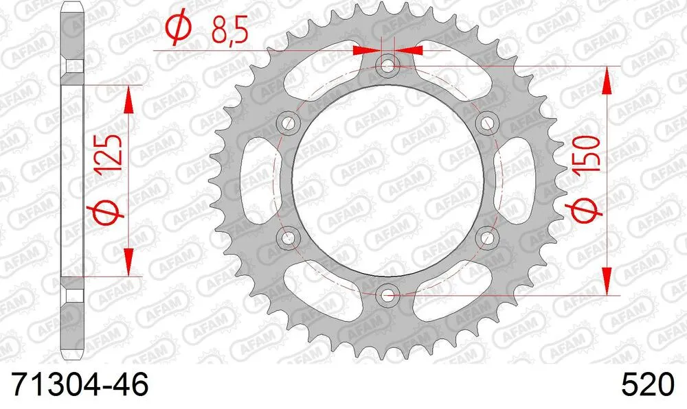71304-46 AFAM Kettensatz Stahl 520 XSR-G 15x46 - Gasgas ES 700 2017-24 - KIT107601