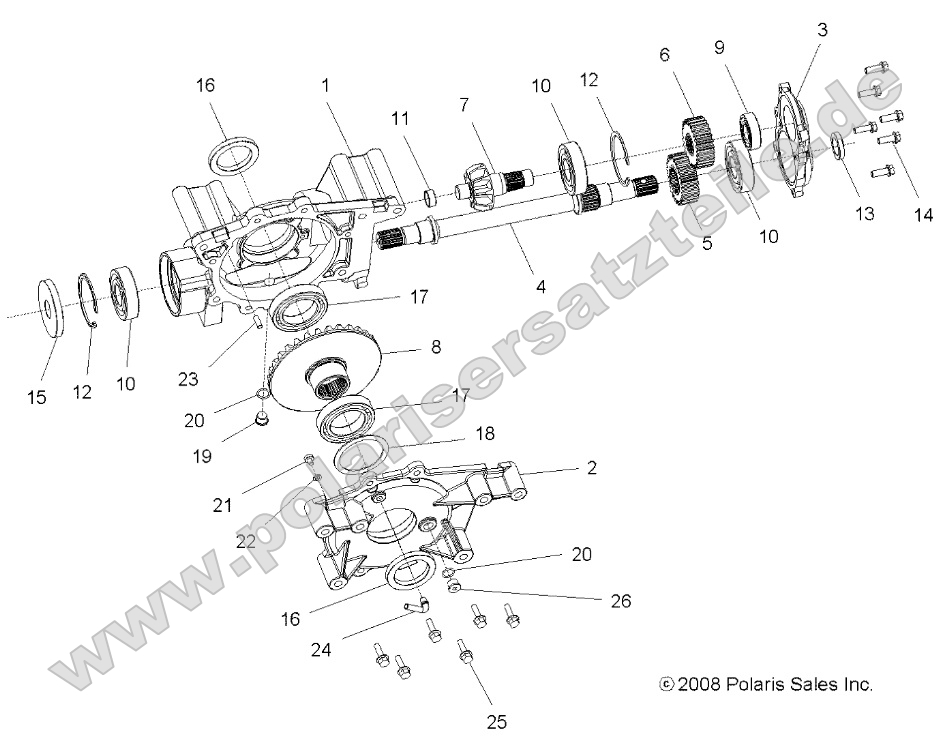 Drive Train, Mid Gearcase Internals Drive Train, Mid Gearcase Internals