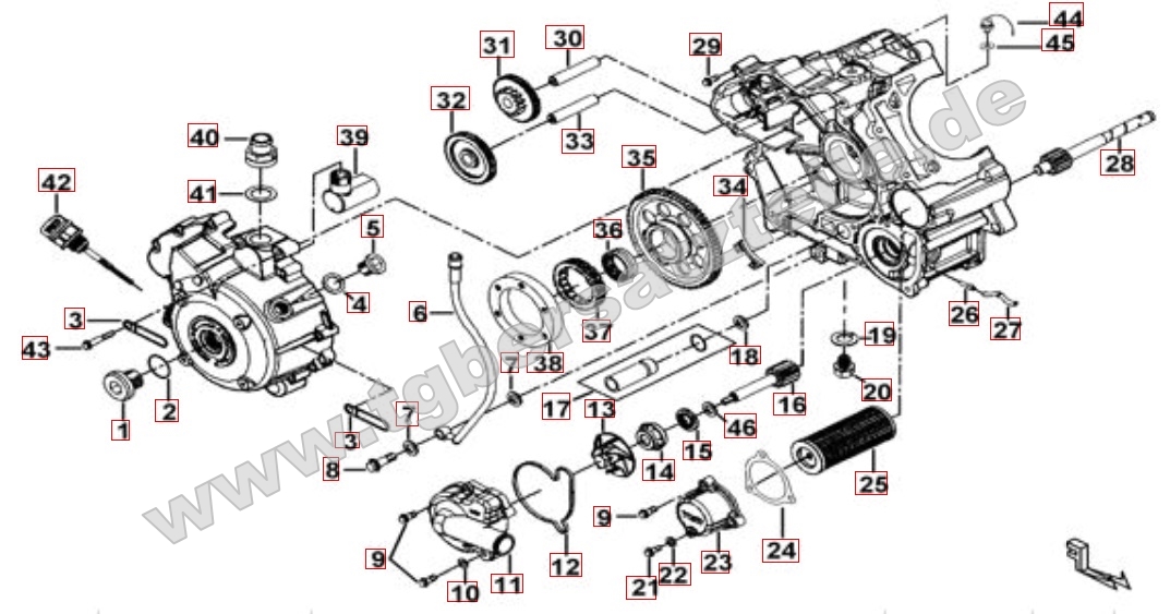 Motorgehäuse rechts