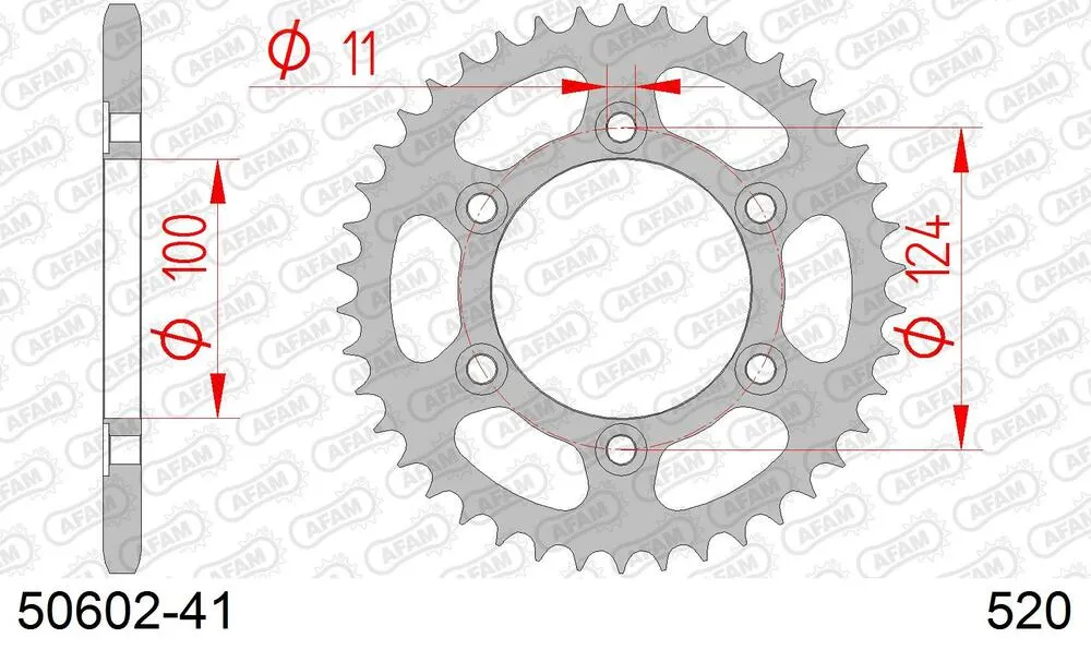 50602-41 AFAM Kettensatz Stahl 520 XMR3 15x41 - Ducati 600 Supersport 1995-98 - 05070242