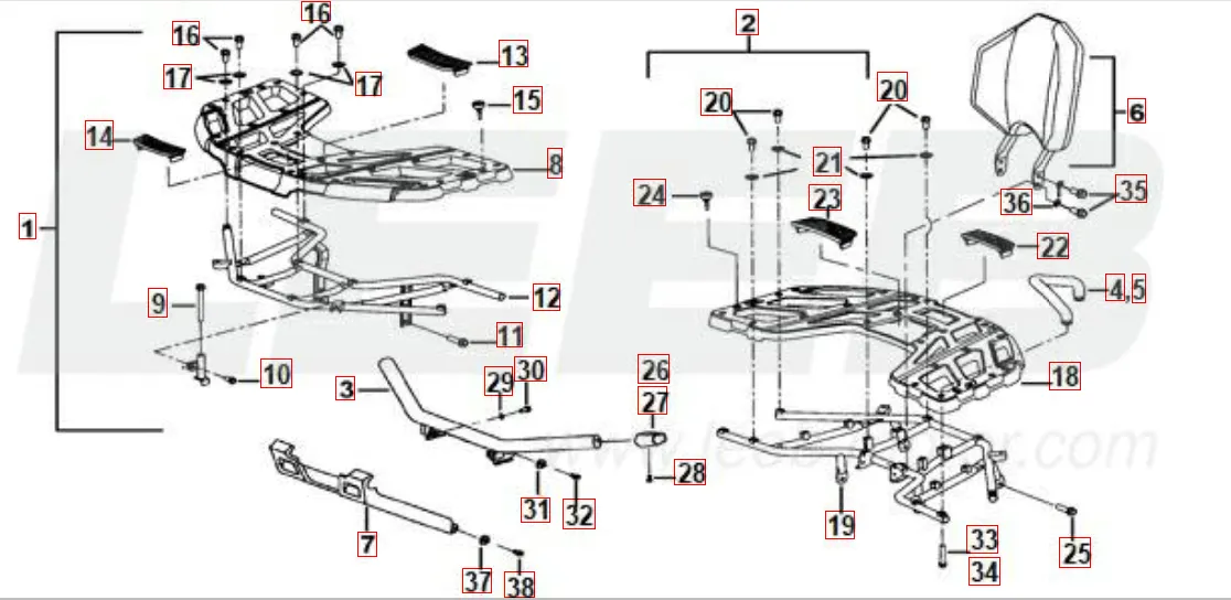 Gepäckträger vo. u. hi. Gepäckträger vo. u. hi.