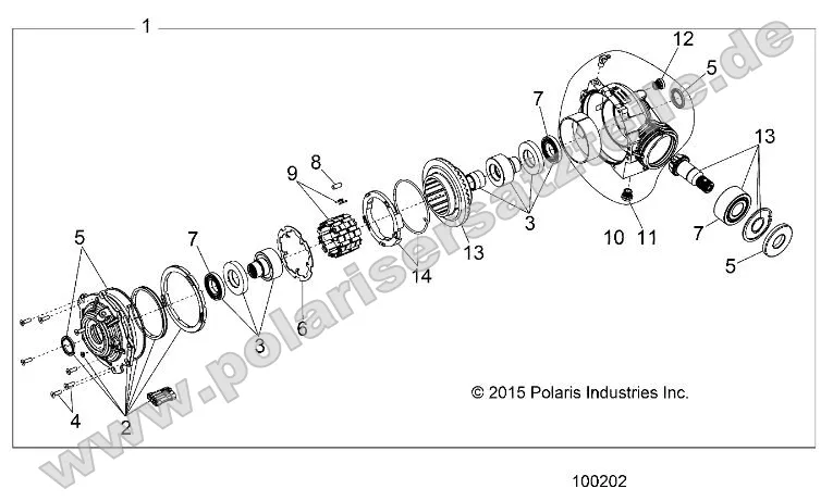 Drive Train, Front Gearcase Internals (to 7/1/16) Drive Train, Front Gearcase Internals (to 7/1/16)