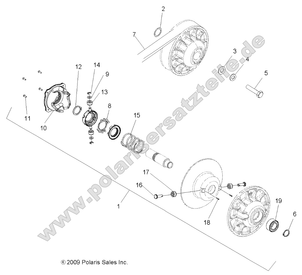 Drive Train, Secondary Clutch (49ATVCLUTCHDRIVEN08SPX25)