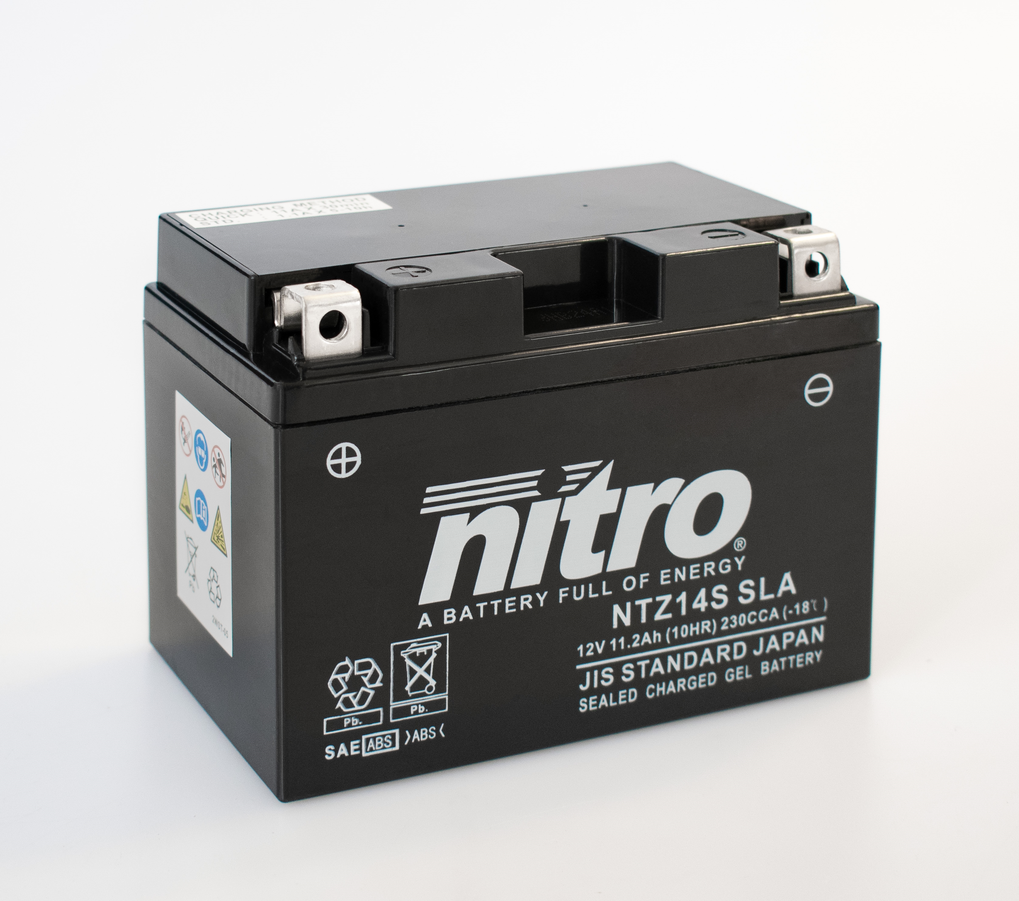 NTZ14S-SLA Nitro NTZ14S SLA GEL AGM Batterie 12V 11,2AH - Einbaufertig (YTZ14S YTZ14S-BS YTZ14S-4)