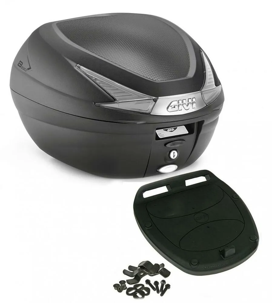 Givi_Monolock_Topcase_B330_Tech____33_Liter___schwarz___inkl_Montagekit_B330NT_mit_Montageplatte Givi Monolock Topcase B330 Tech - 33 Liter - schwarz - inkl. Montagekit