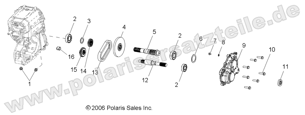 Gearcase, Output Shaft Gearcase, Output Shaft