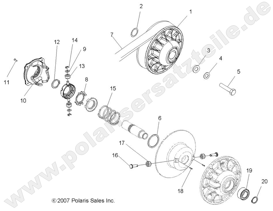 DRIVE TRAIN, SECONDARY CLUTCH