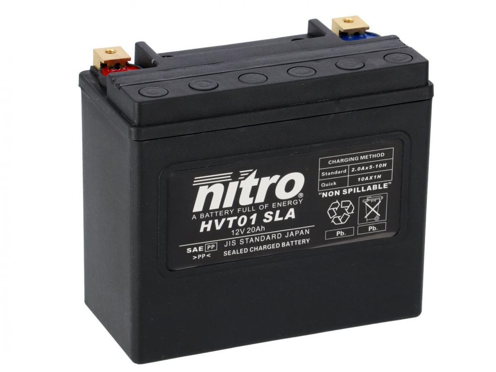 Nitro HVT 01 SLA AGM Gel Batterie 12V 20AH 310A - Einbaufertig (YTX20HL-BS YTX20L-BS 65989)