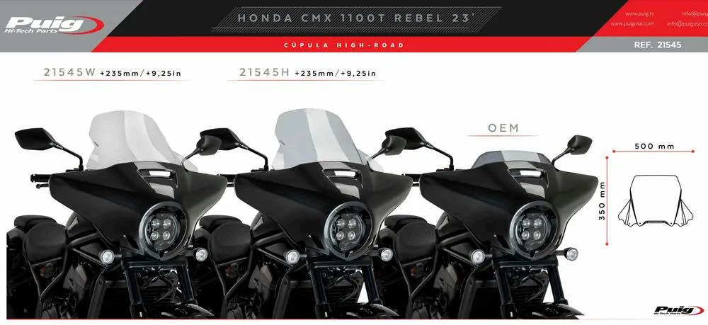 PUIG-HIGH-ROAD-TOURINGSCHEIBE-HONDA-CMX-1100T-REBEL-23-21545H-vergleich PUIG HIGH-ROAD TOURINGSCHEIBE HONDA CMX 1100T REBEL 23- - 21545H