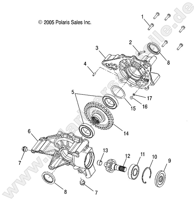 DRIVE TRAIN, REAR GEARCASE INTERNALS