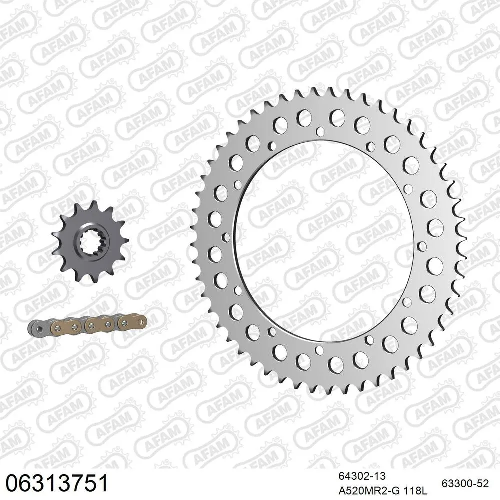 AFAM Kettensatz Aluminium 520 MR2-G 13x52 - Husqvarna XC 125 1985-86 - 06313751