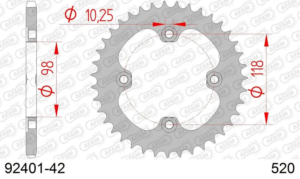 AFAM Kettensatz Stahl 520 XRR3-G 14x42 - Can Am DS 450 2008-12 - 09251900