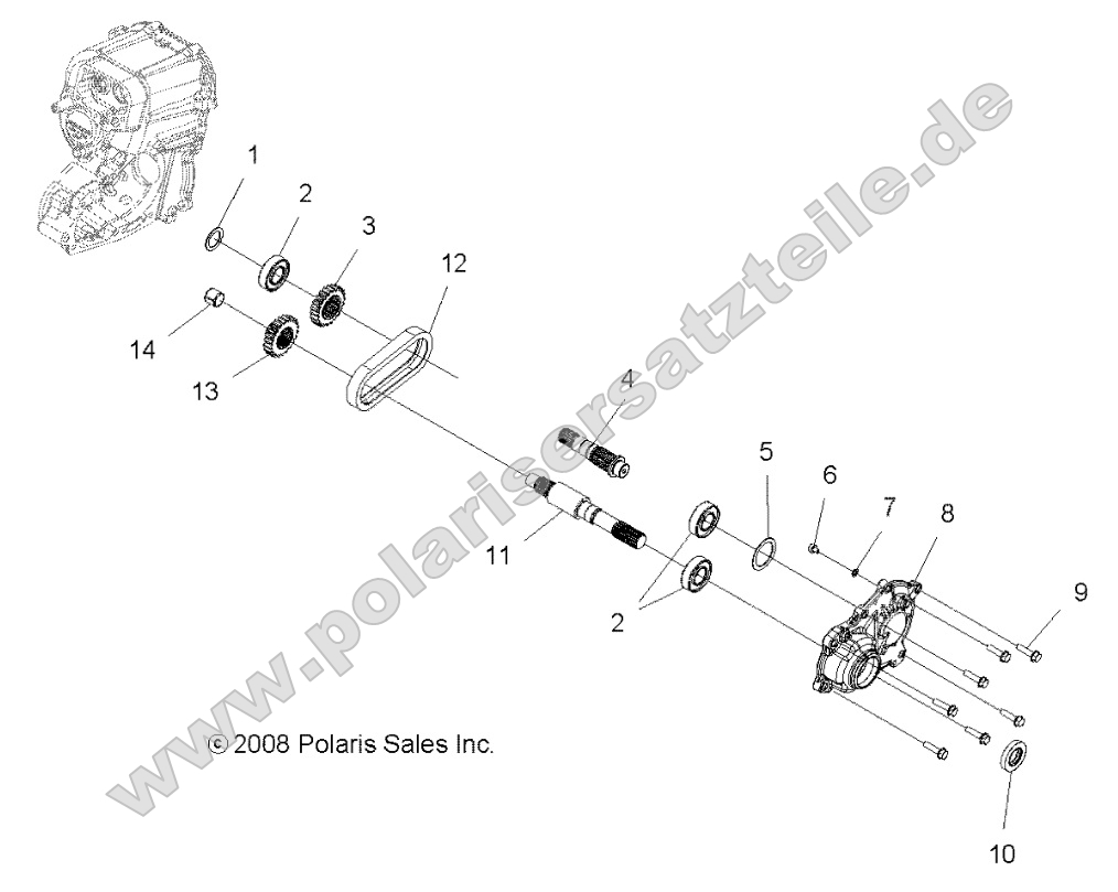 Drive Train, Main Gearcase Output Shaft