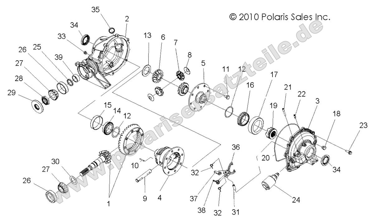 Drive Train, Rear Gearcase Drive Train, Rear Gearcase