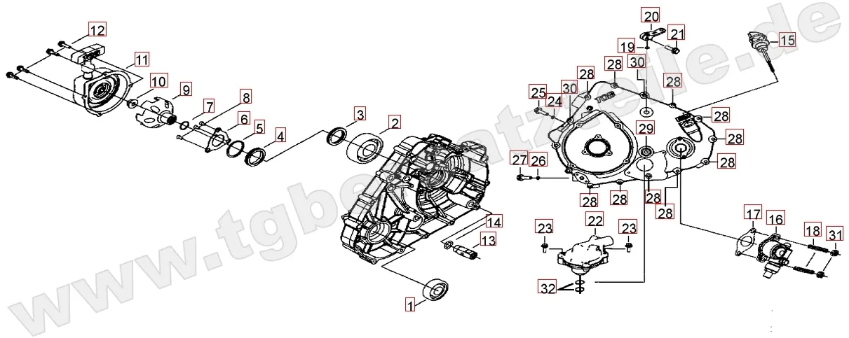 Wasserpumpe - Handstartereingriffsrad - Tachonatrieb Wasserpumpe - Handstartereingriffsrad - Tachonatrieb