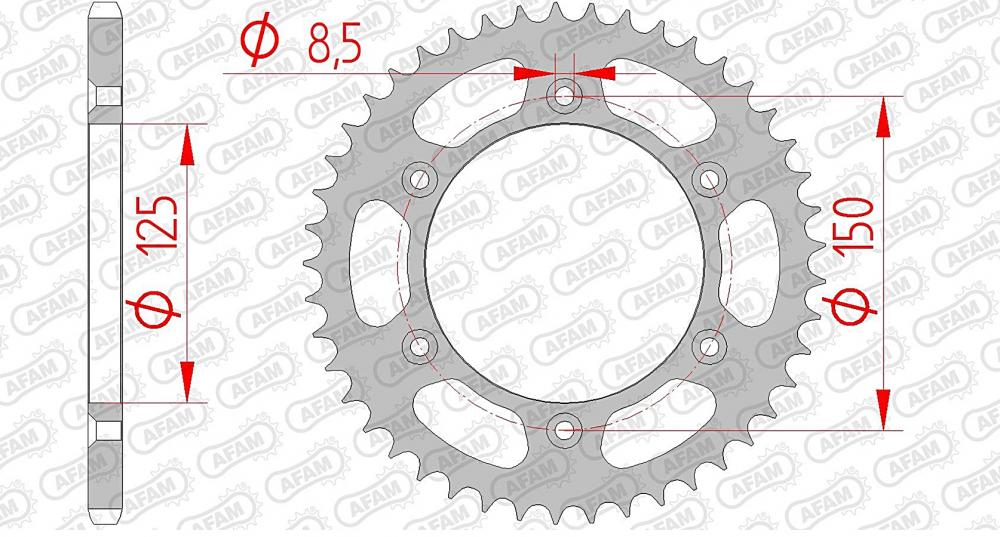 AFAM Kettensatz Stahl 520 XRR2-G 13x50 - KTM EXC 125 1999-16