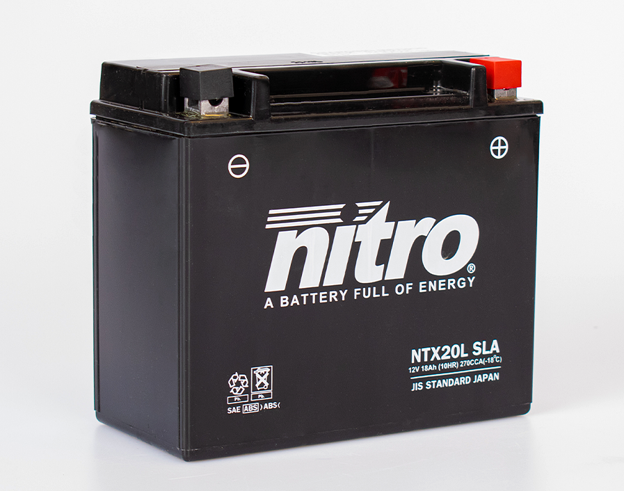 Nitro NTX20L SLA GEL AGM Batterie 12V 18AH - Einbaufertig (YTX20L-BS FTX20L-BS)