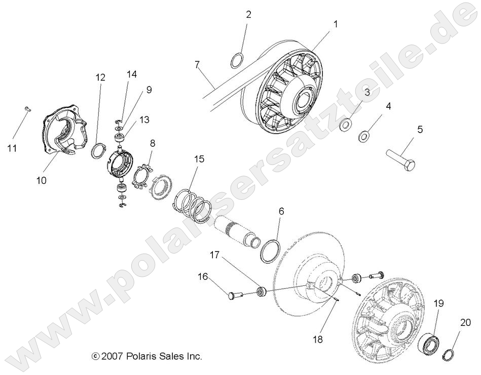 DRIVE TRAIN, SECONDARY CLUTCH DRIVE TRAIN, SECONDARY CLUTCH