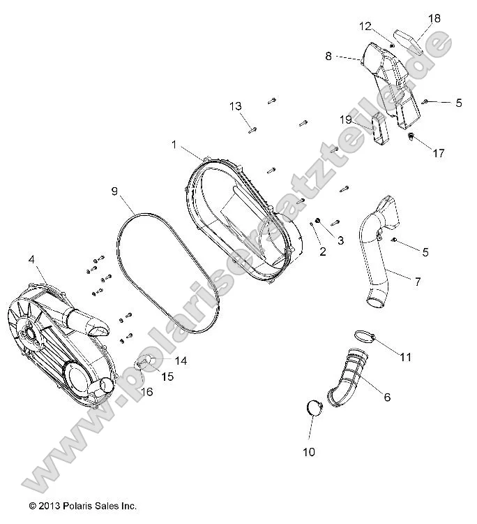 Drive Train, Clutch Cover and Ducting