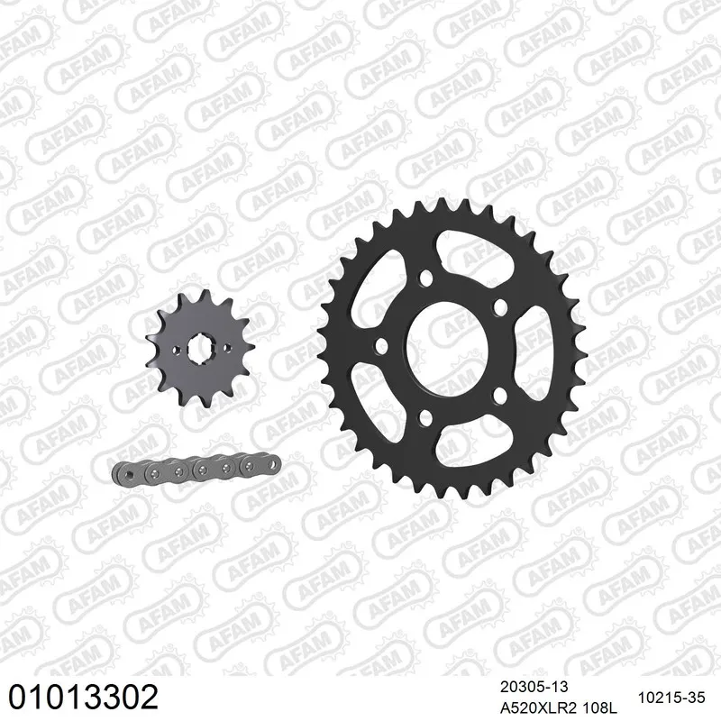AFAM Kettensatz Stahl 520 XLR2 13x35 - Honda NSR 125 R 1989-92 - 01013302