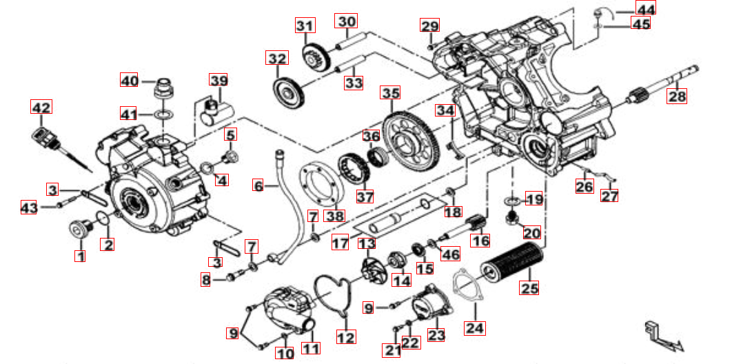 Motorgehäuse rechts