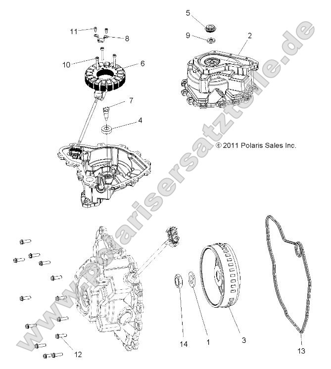 Engine, Stator Cover and Flywheel Engine, Stator Cover and Flywheel