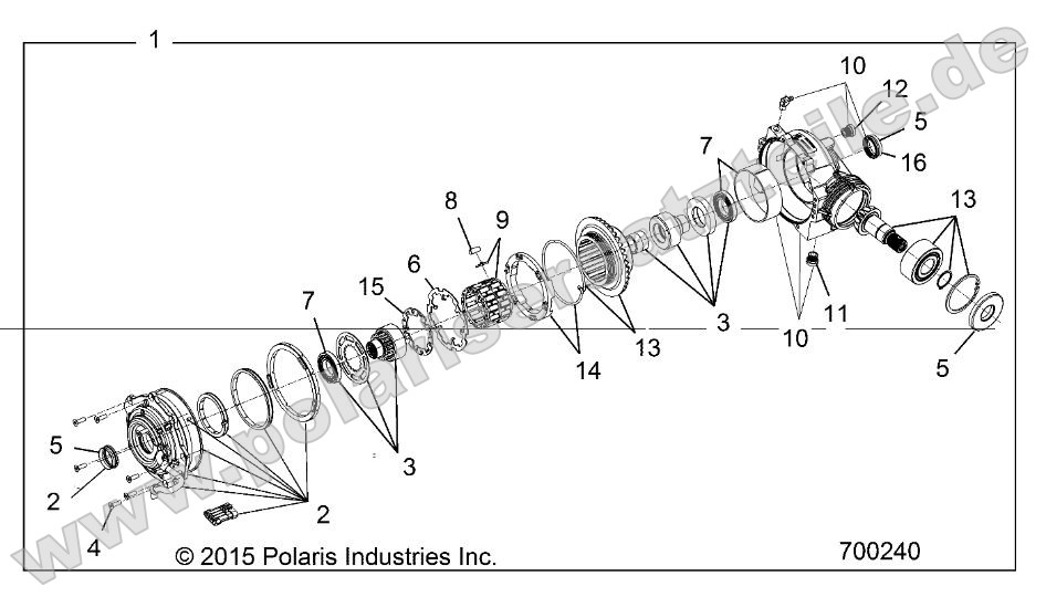 Drive Train, Front Gearcase Internals (700240)