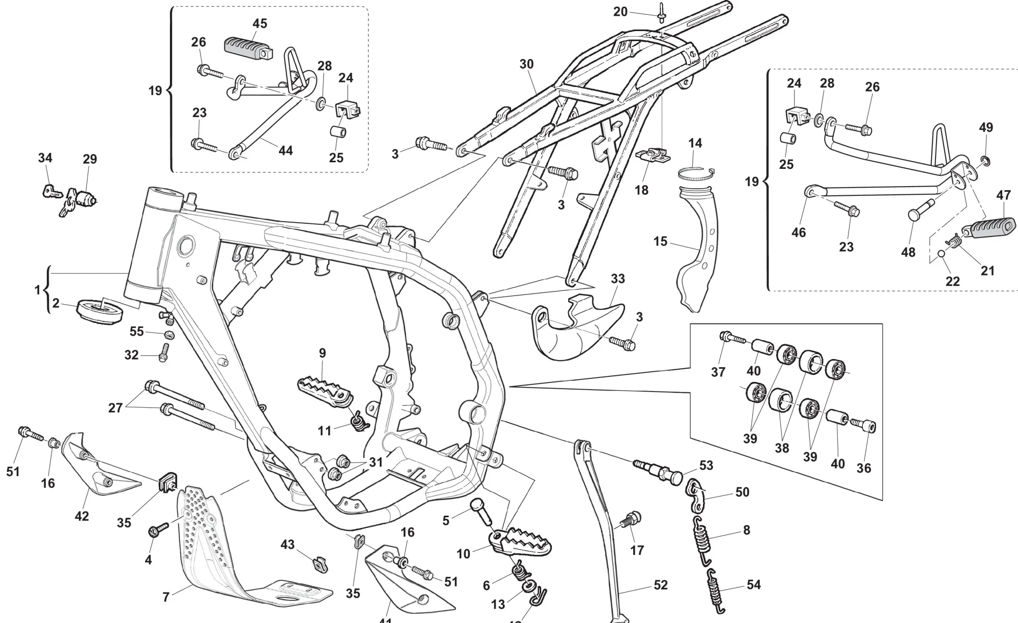 Rahmen / Fußrasten Rahmen / Fußrasten