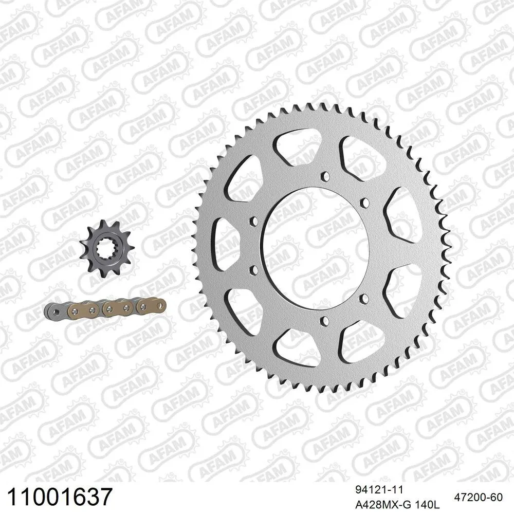 11001637 AFAM Kettensatz Stahl 428 MX-G 11x60 - Hm-honda CRM 50 Derapage 2003-16 - 11001637