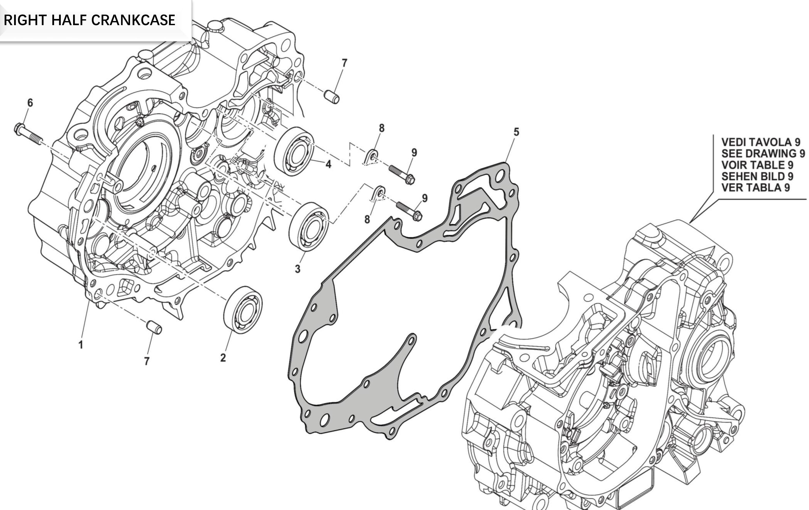 Motorgehäuse rechts Motorgehäuse rechts