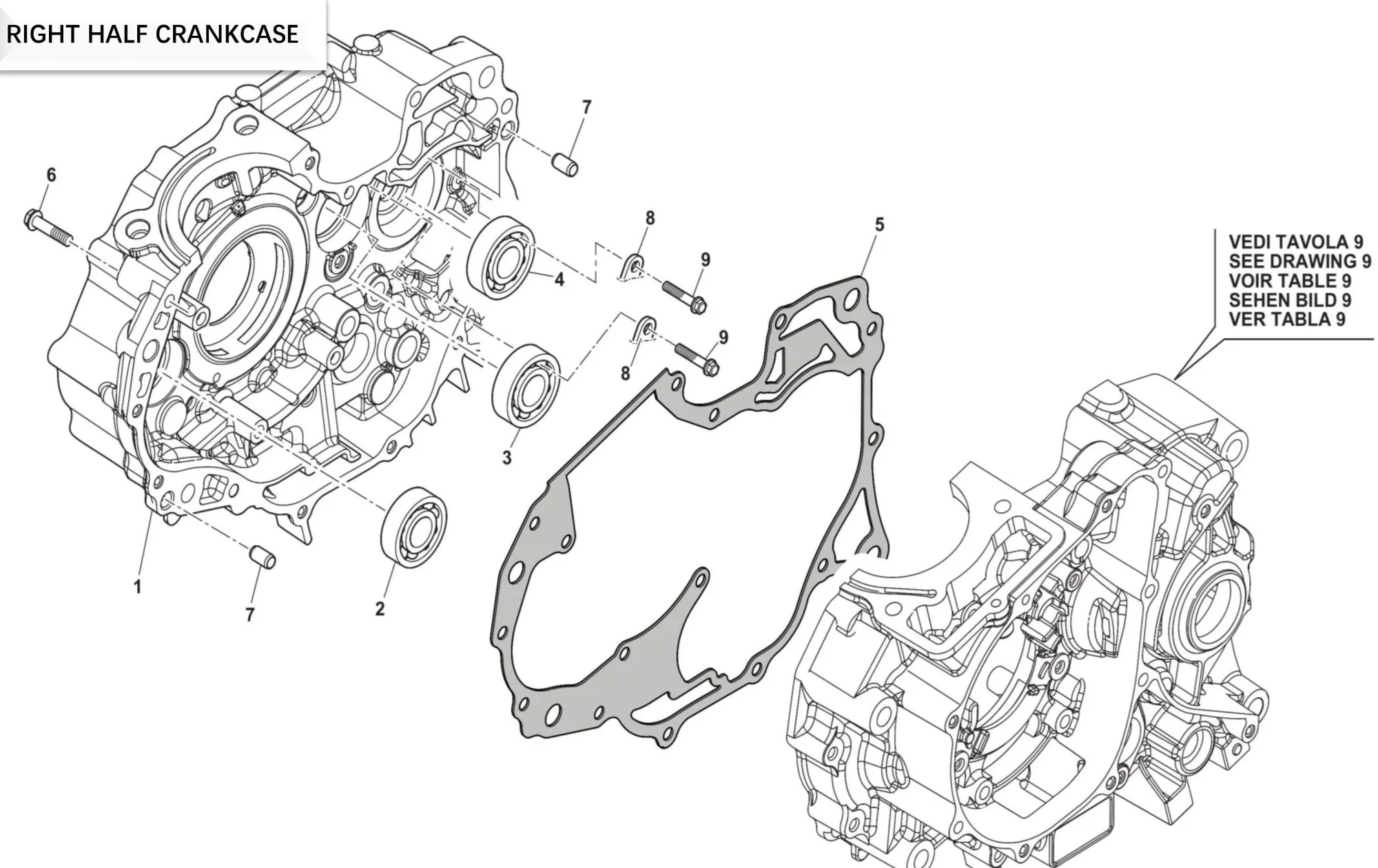 Motorgehäuse rechts Motorgehäuse rechts