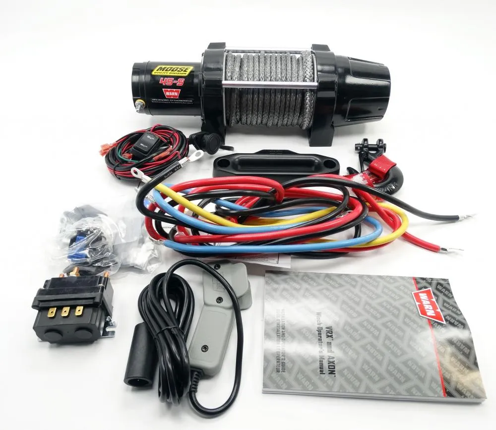 Warn_VRX_45_Seilwinde_Synthetikseil_komplett_set Moose Utility Seilwinde 4500 VRX 45 12V 2041 kg Synthetikseil