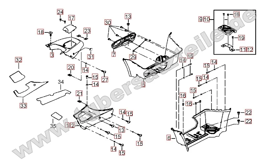 Fußstützen - Tankabdeckung Fußstützen - Tankabdeckung