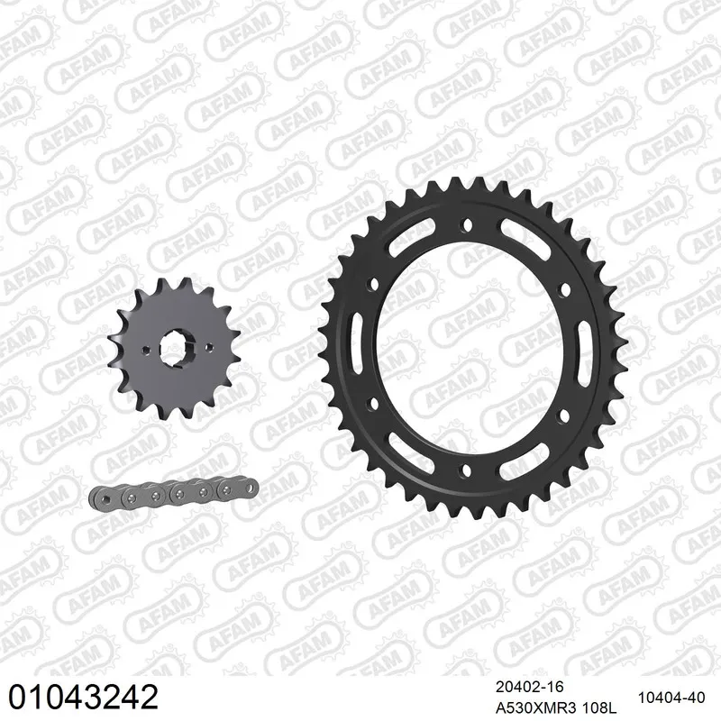 AFAM Kettensatz Stahl 530 XMR3 16x40 - Honda VFR 400 R 1985-86 - 01043242