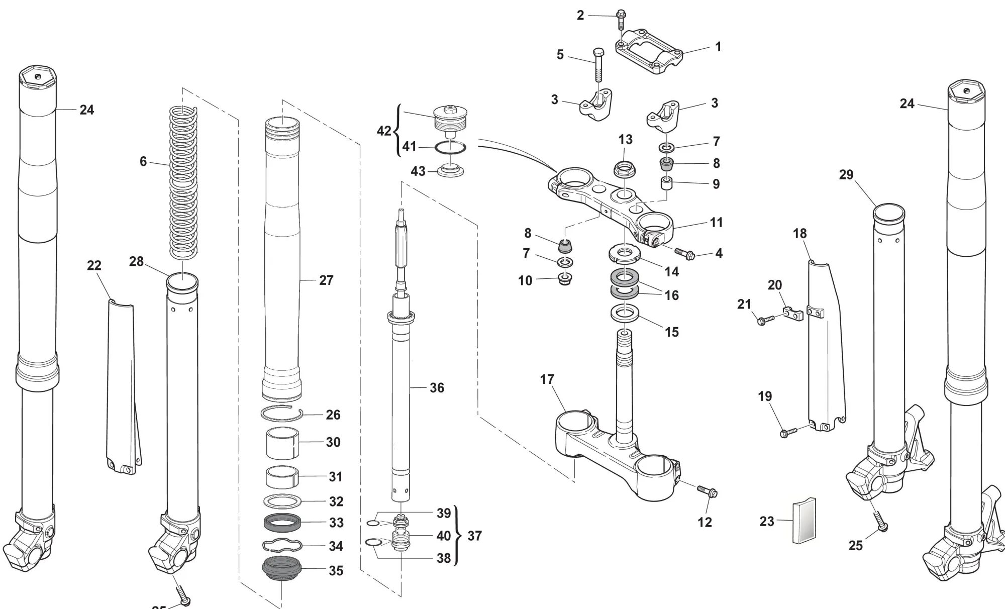 Gabel / Gabelbrücke SM Motard Gabel / Gabelbrücke SM Motard