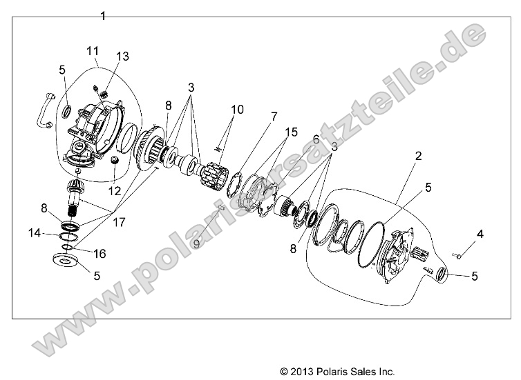 Drive Train, Front Gearcase Drive Train, Front Gearcase