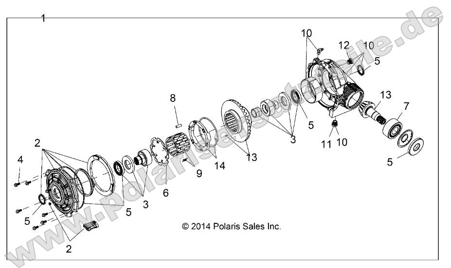 Drive Train, Front Gearcase (if built after 9/7/15) Drive Train, Front Gearcase (if built after 9/7/15)