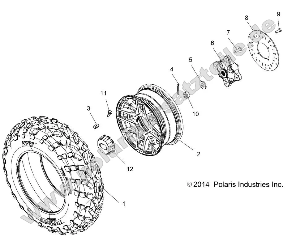 Wheels, Front Tire and Brake Disc (49ATVWHEELFRT15ACEEU1) Wheels, Front Tire and Brake Disc (49ATVWHEELFRT15ACEEU1)
