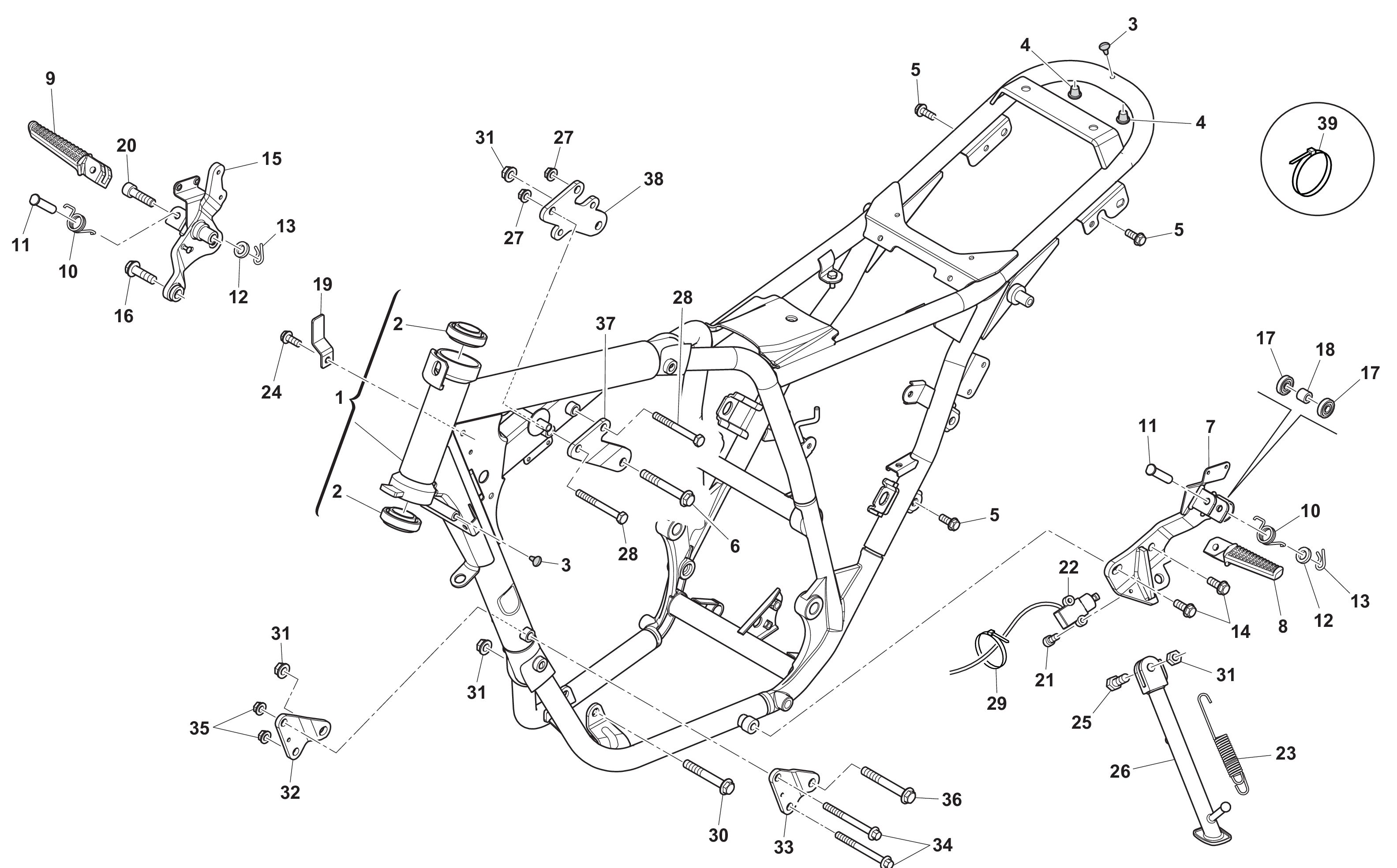 Rahmen / Fußrasten Rahmen / Fußrasten