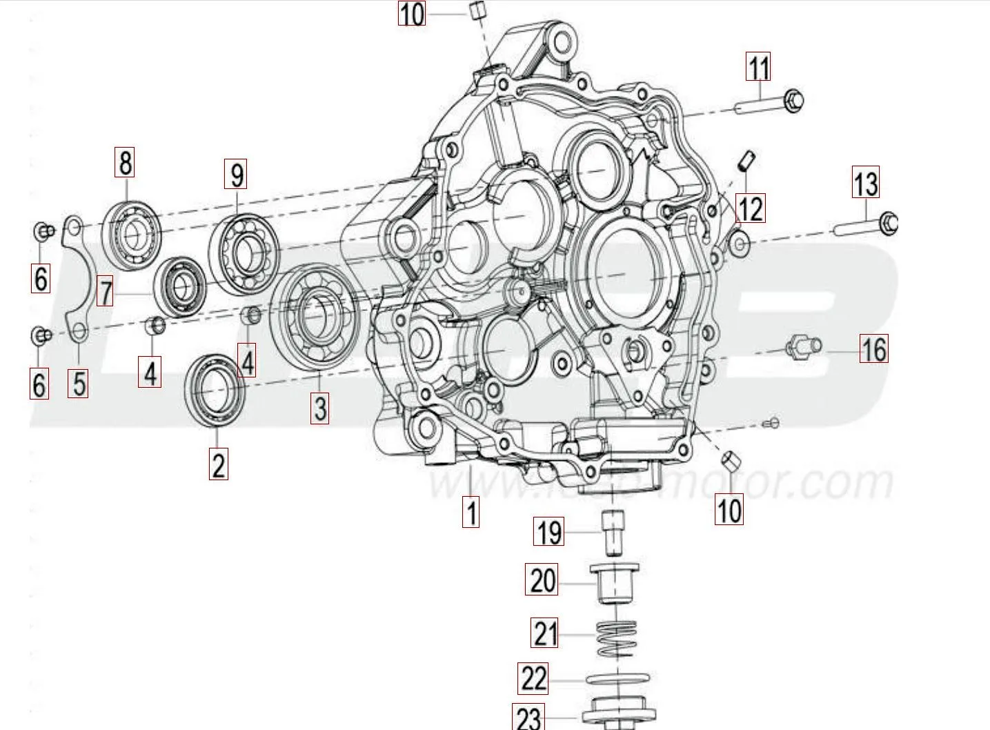 Kurbellwellengehäuse rechts Kurbellwellengehäuse rechts