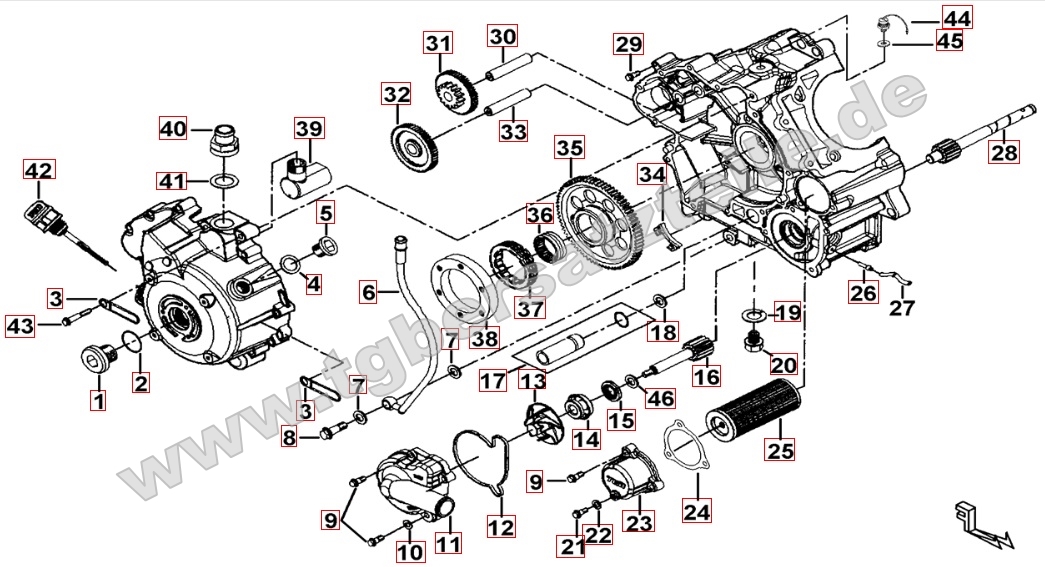 Motorgehäuse rechts