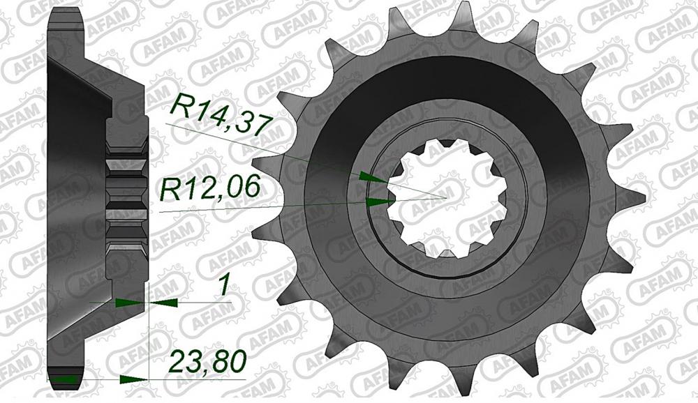 AFAM Kettensatz Stahl 530 XSR2-G 17x45 - Kawasaki ZZR 1100 1990-92