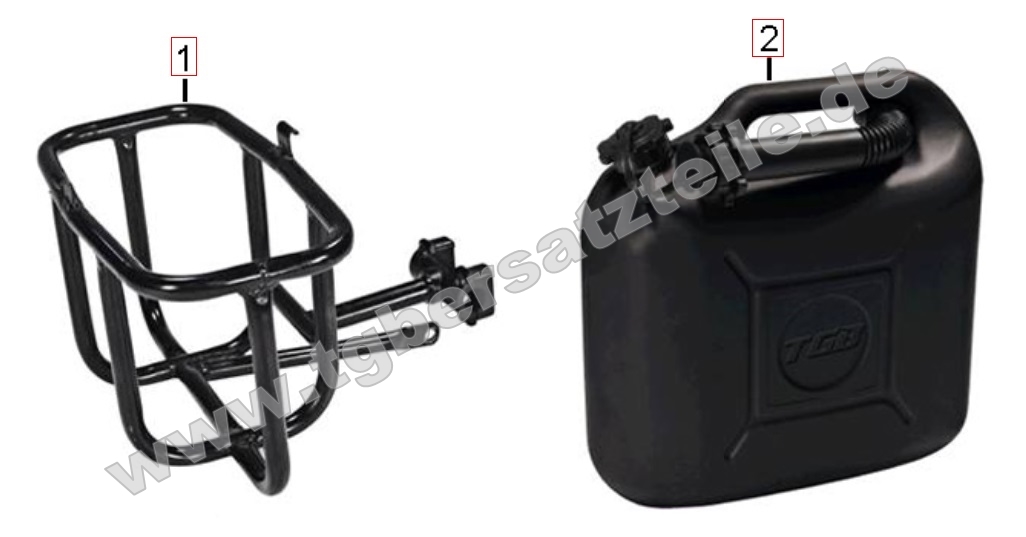 Benzinkanister und Halter