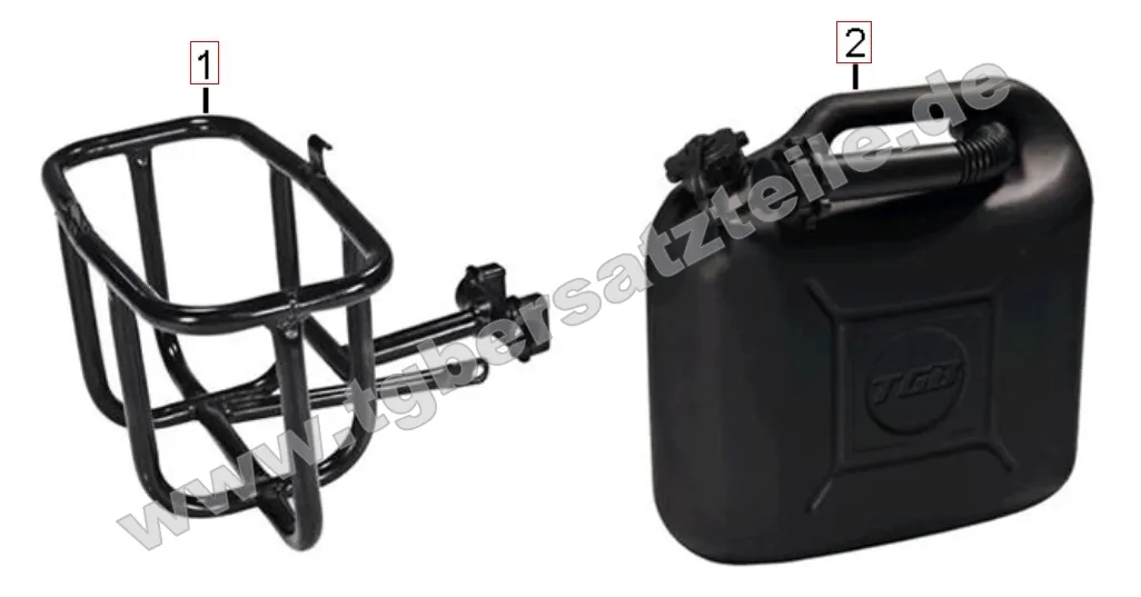Benzinkanister und Halter